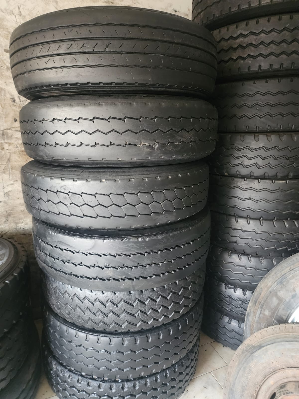 Close up of truck tyre tread pattern